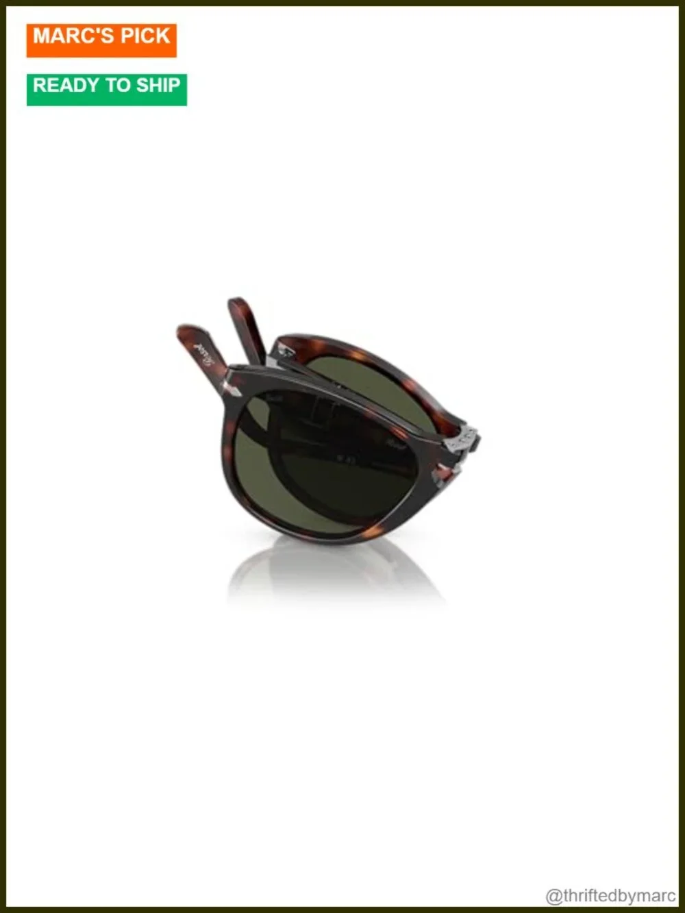 Persol Folding Aviator Sunglasses Acetate Frame UV Protection